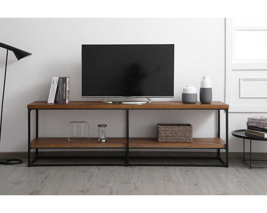 Elegant 66" Industrial TV Stand - Wood/Black (AF110360WT)