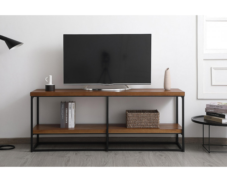 Elegant 80" Industrial TV Stand - Wood/Black (AF110380WT)