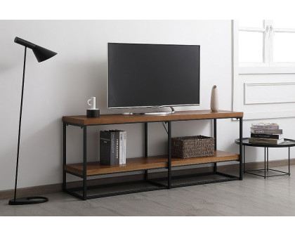 Elegant 80" Industrial TV Stand - Wood/Black (AF110380WT)