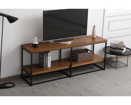 Elegant 80" Industrial TV Stand - Wood/Black (AF110380WT)