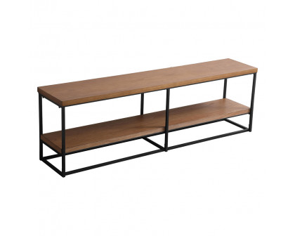 Elegant 80" Industrial TV Stand - Wood/Black (AF110380WT)