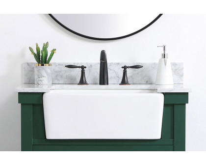 Elegant Bathroom Vanity Backsplash - White/Gray Marble, D 30" (BS1230CRA)