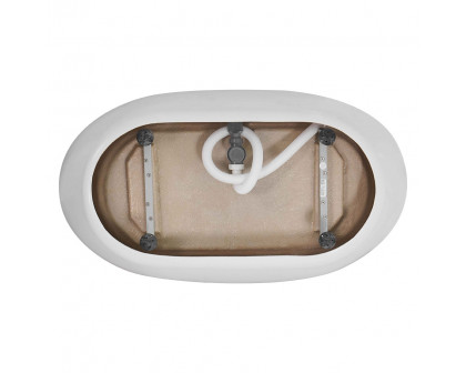 Elegant Soaking Double Slipper Bathtub - White, D 54" (BT10354GW)