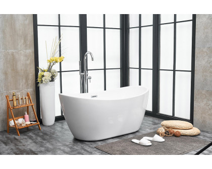 Elegant Soaking Double Slipper Bathtub - White, D 54" (BT10354GW)