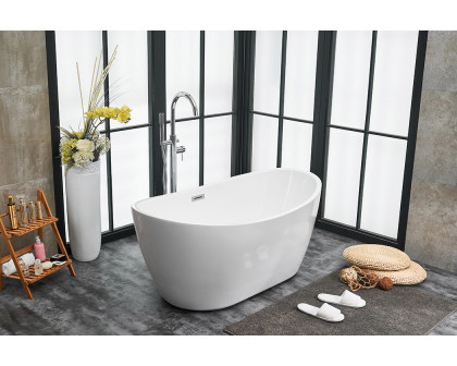 Elegant Soaking Double Slipper Bathtub - White, D 54" (BT10354GW)