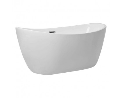 Elegant Soaking Double Slipper Bathtub - White, D 54" (BT10354GW)