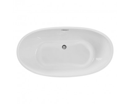 Elegant Soaking Double Slipper Bathtub - White, D 54" (BT10354GW)