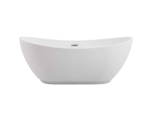 Elegant Soaking Double Slipper Bathtub - White, D 62" (BT10362GW)