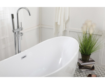 Elegant Soaking Double Slipper Bathtub - White, D 62" (BT10362GW)