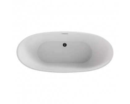 Elegant Soaking Double Slipper Bathtub - White, D 62" (BT10362GW)