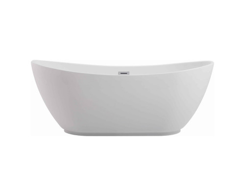 Elegant Soaking Double Slipper Bathtub - White, D 67" (BT10367GW)