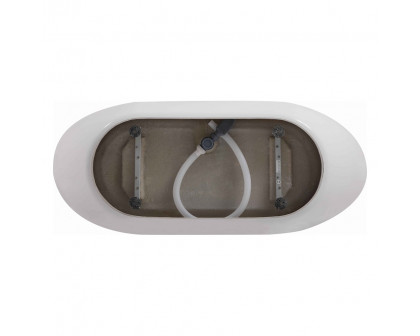 Elegant Soaking Double Slipper Bathtub - White, D 67" (BT10367GW)