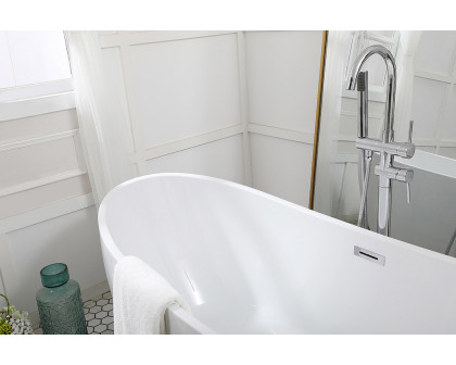 Elegant Soaking Double Slipper Bathtub - White, D 67" (BT10367GW)