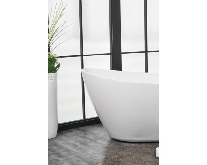 Elegant Soaking Double Slipper Bathtub - White, D 72" (BT10372GW)