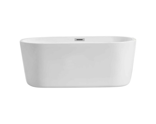 Elegant Soaking Roll Top Bathtub - White, D 59" (BT10659GW)