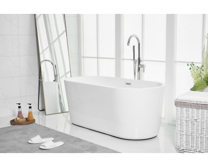 Elegant Soaking Roll Top Bathtub - White, D 59" (BT10659GW)