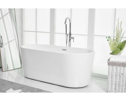 Elegant Soaking Roll Top Bathtub - White, D 59" (BT10659GW)