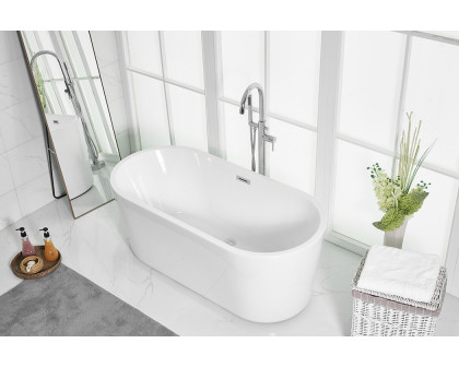 Elegant Soaking Roll Top Bathtub - White, D 59" (BT10659GW)