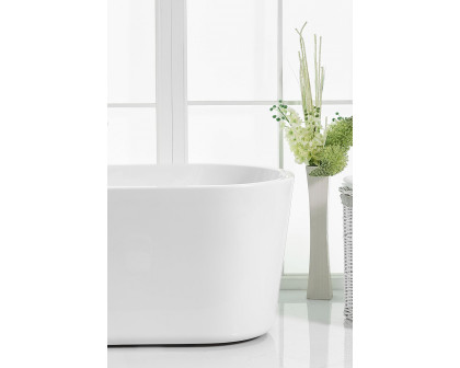 Elegant Soaking Roll Top Bathtub - White, D 59" (BT10659GW)