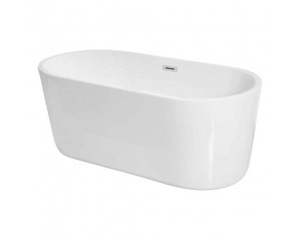 Elegant Soaking Roll Top Bathtub - White, D 59" (BT10659GW)