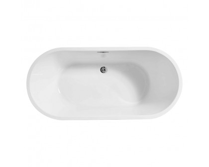 Elegant Soaking Roll Top Bathtub - White, D 59" (BT10659GW)