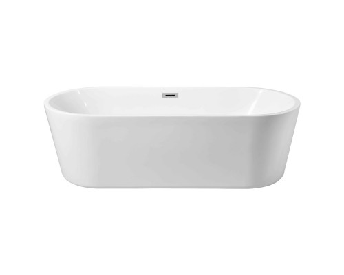 Elegant Soaking Roll Top Bathtub - White, D 65" (BT10665GW)