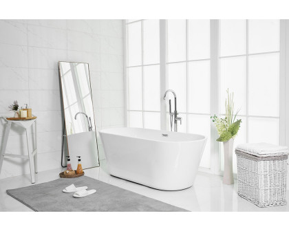 Elegant Soaking Roll Top Bathtub - White, D 65" (BT10665GW)