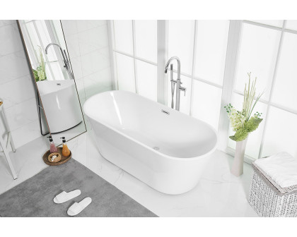 Elegant Soaking Roll Top Bathtub - White, D 65" (BT10665GW)