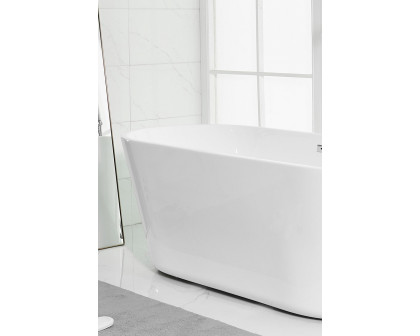 Elegant Soaking Roll Top Bathtub - White, D 65" (BT10665GW)