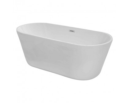 Elegant Soaking Roll Top Bathtub - White, D 65" (BT10665GW)