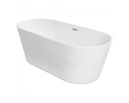 Elegant Soaking Roll Top Bathtub - White, D 65" (BT10665GW)