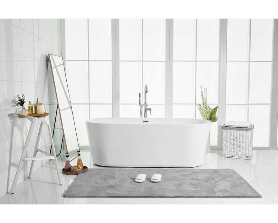 Elegant Soaking Roll Top Bathtub - White, D 71" (BT10671GW)