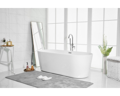 Elegant Soaking Roll Top Bathtub - White, D 71" (BT10671GW)