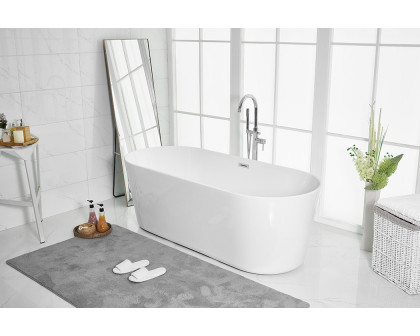 Elegant Soaking Roll Top Bathtub - White, D 71" (BT10671GW)