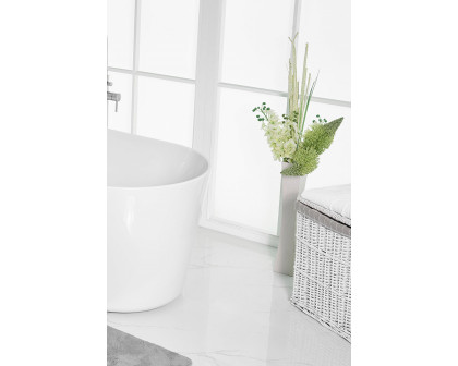 Elegant Soaking Roll Top Bathtub - White, D 71" (BT10671GW)