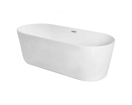 Elegant Soaking Roll Top Bathtub - White, D 71" (BT10671GW)