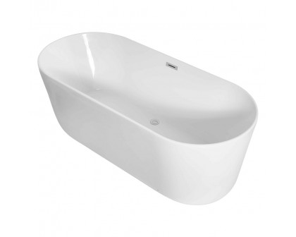 Elegant Soaking Roll Top Bathtub - White, D 71" (BT10671GW)