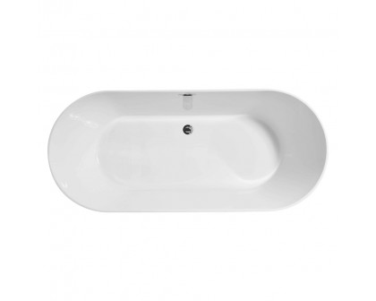 Elegant Soaking Roll Top Bathtub - White, D 71" (BT10671GW)