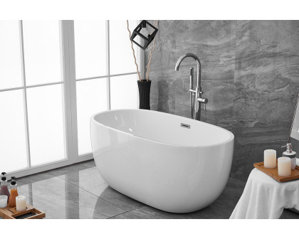 Elegant Soaking Roll Top Bathtub - White, D 54" (BT10754GW)