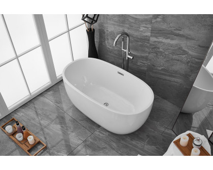 Elegant Soaking Roll Top Bathtub - White, D 54" (BT10754GW)