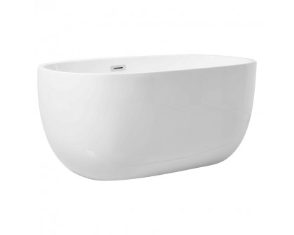 Elegant Soaking Roll Top Bathtub - White, D 54" (BT10754GW)