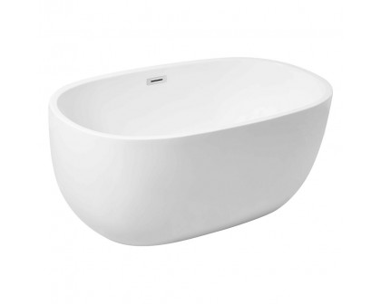 Elegant Soaking Roll Top Bathtub - White, D 54" (BT10754GW)