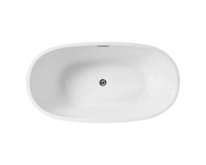 Elegant Soaking Roll Top Bathtub - White, D 54" (BT10754GW)