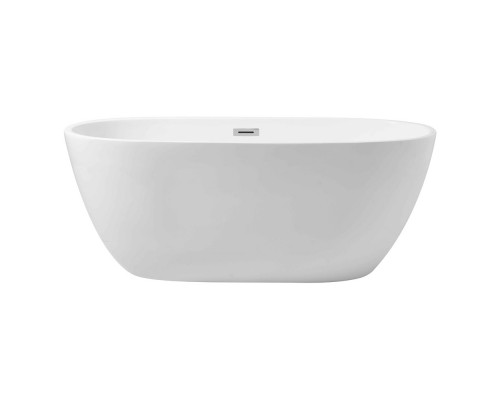 Elegant Soaking Roll Top Bathtub - White, D 59" (BT10759GW)