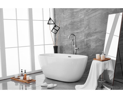 Elegant Soaking Roll Top Bathtub - White, D 59" (BT10759GW)