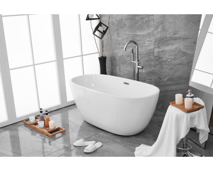 Elegant Soaking Roll Top Bathtub - White, D 59" (BT10759GW)