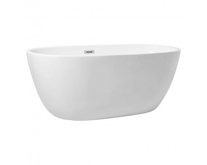 Elegant Soaking Roll Top Bathtub - White, D 59" (BT10759GW)