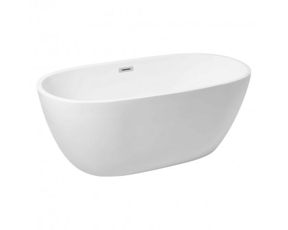 Elegant Soaking Roll Top Bathtub - White, D 59" (BT10759GW)