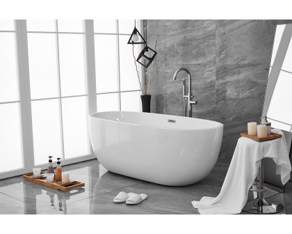 Elegant Soaking Roll Top Bathtub - White, D 67" (BT10767GW)