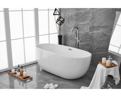 Elegant Soaking Roll Top Bathtub - White, D 67" (BT10767GW)